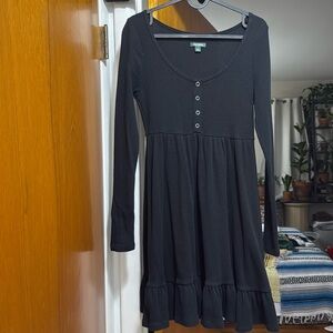 BLACK THERMAL GOTH DRESS